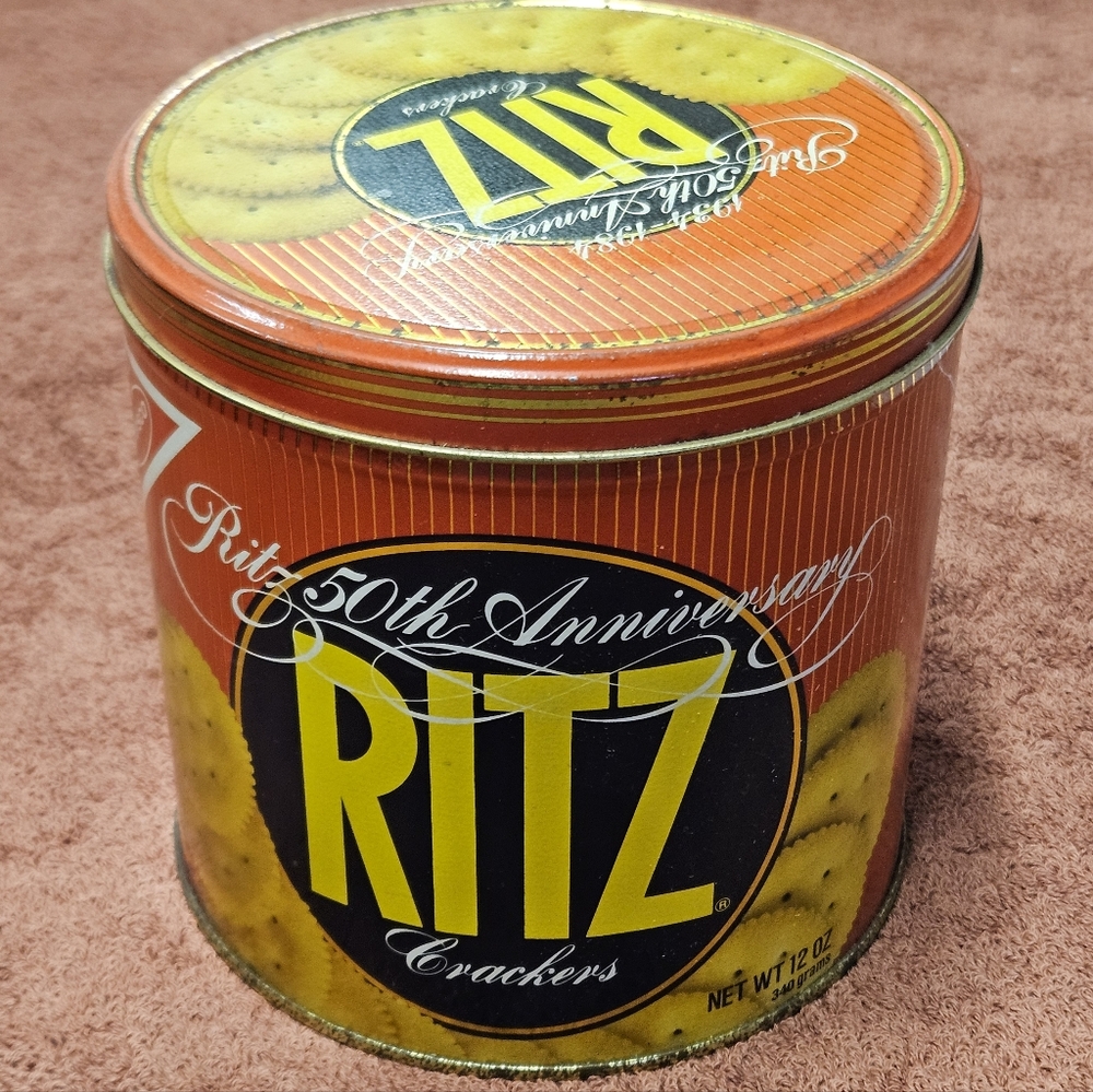 Vintage Ritz Nabisco 50th Anniversary Tin - Made In USA